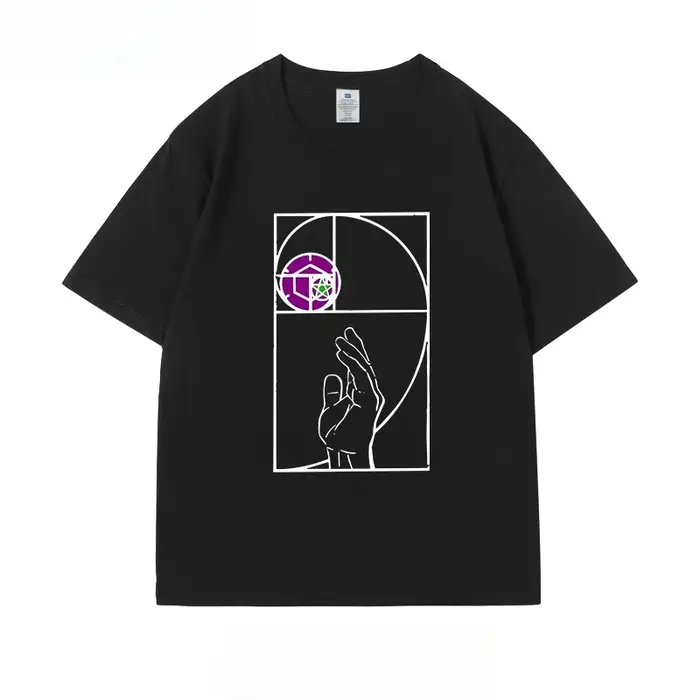 T-shirt imprimé motif Jojo Golden Ratio 2026, unisexe, design streetwear de haute qualité. Hauts d'é