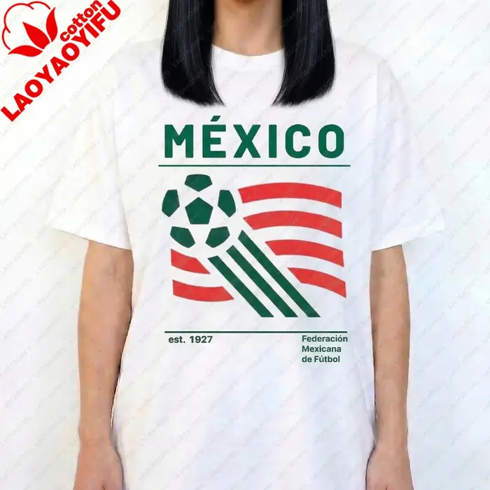 T-shirt de football vintage Mexique, T-shirt graphique rétro Mexique, Vêtements de sport, Articles d
