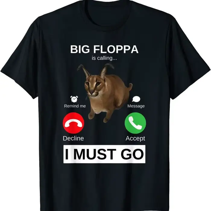 T-shirt Big Floppa, Design amusant, excellente idée, S 4XL