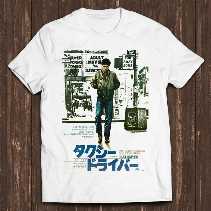 T-shirt avec affiche de film japonais Taxi Driver, nouveau style rétro, style streetwear, unisexe, d