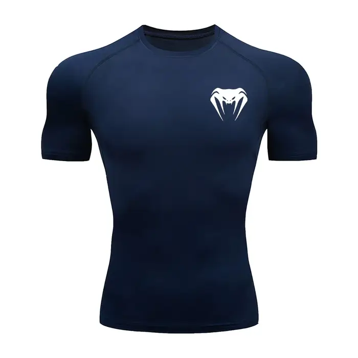 T-Shirt de Compression hommes vêtements de Sport de musculation à manches courtes chemises d'entraîn