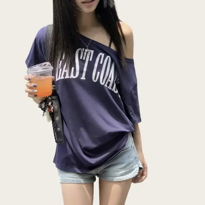 T-shirt à manches courtes de style américain pour femmes