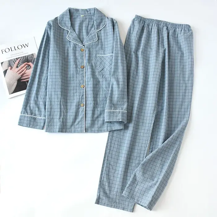 Pyjama pantalon à manches longues en coton pour femmes
