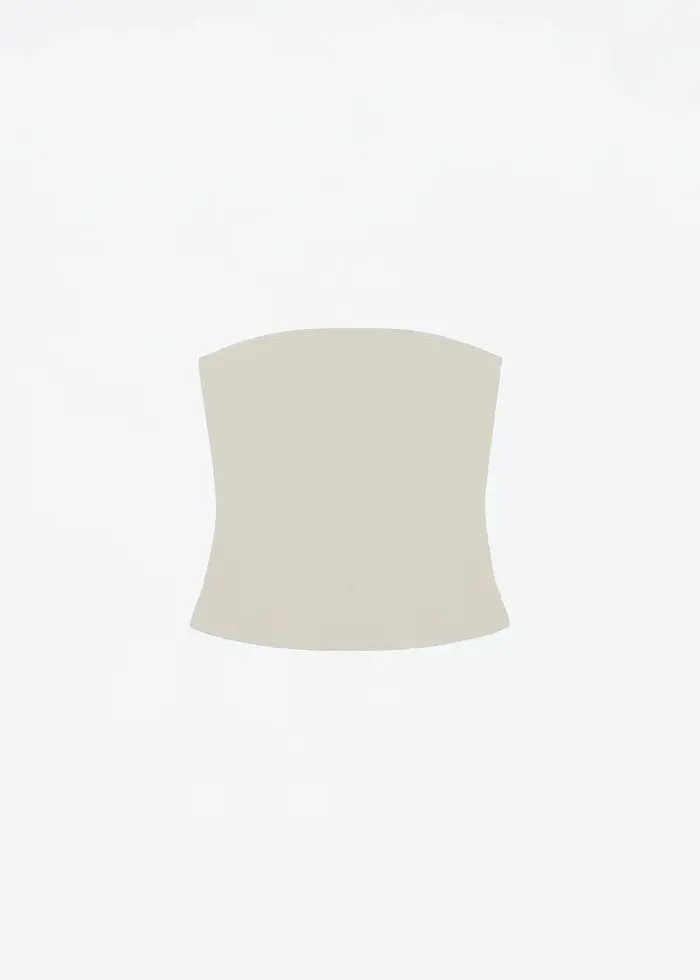 Débardeur sans manches Misty Blue en couleur Soybean – Haut court minimaliste et ajusté, même style