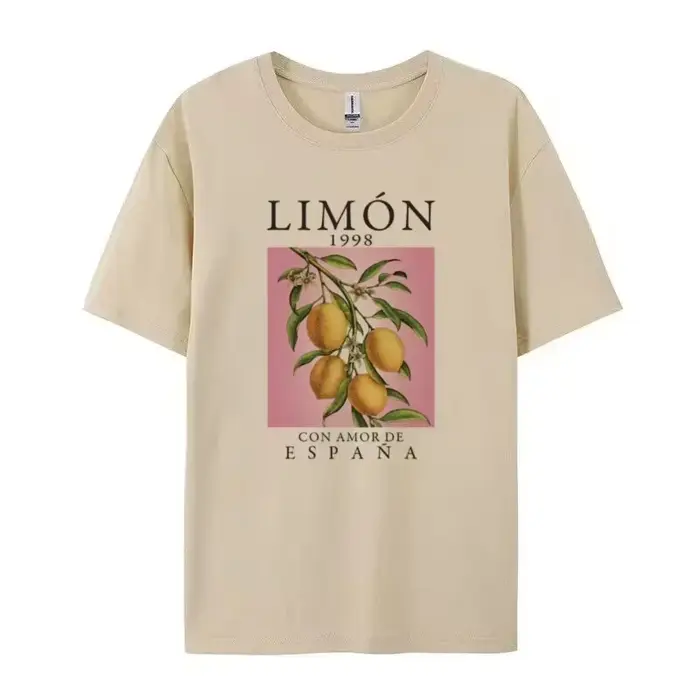 Citron Fruit imprimé T-Shirts coton femmes graphique hauts Vintage esthétique botanique Streetwear c