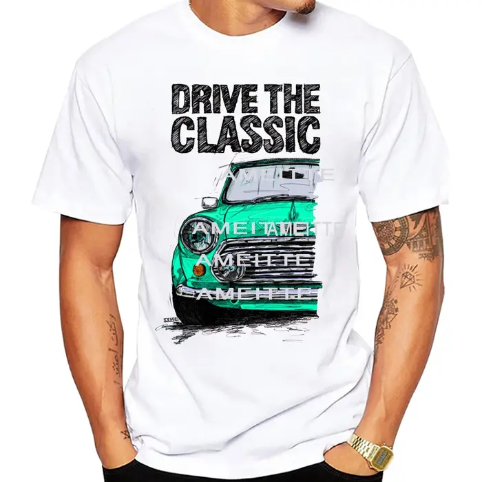 Conduire les minéraux classiques Cooper. T-Shirt nouvel été hommes à manches courtes voiture classique décontracté garçon t-shirts hauts
