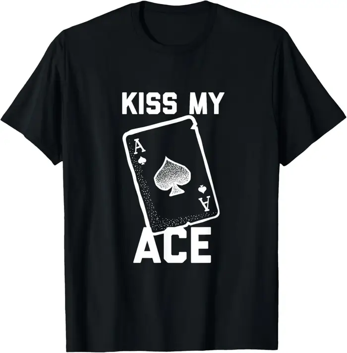 Drôle Poker baiser mon Ace carte de Poker pique T-Shirt Vintage T-Shirt Harajuku Vintage T-Shirt Camisas Streetwear