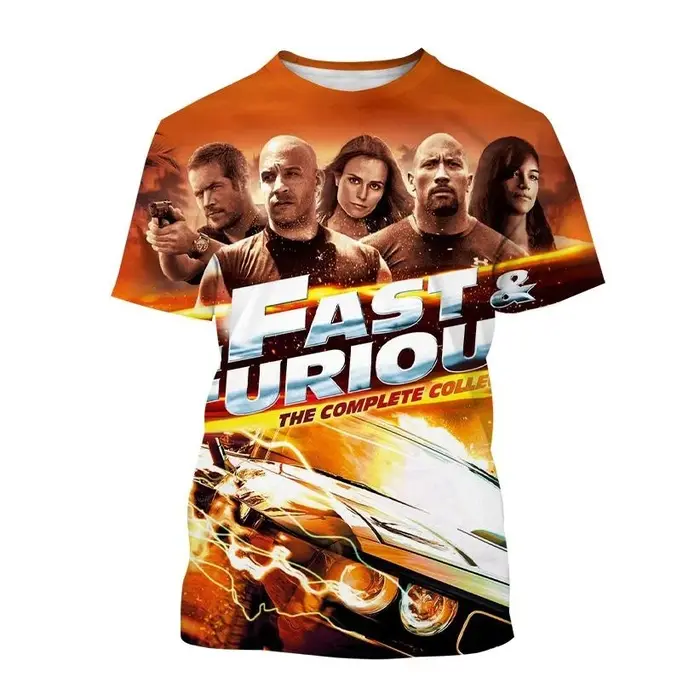 Rapide et furieux impression 3D T-Shirts hommes femmes mode Streetwear surdimensionné à manches courtes t-shirt Harajuku