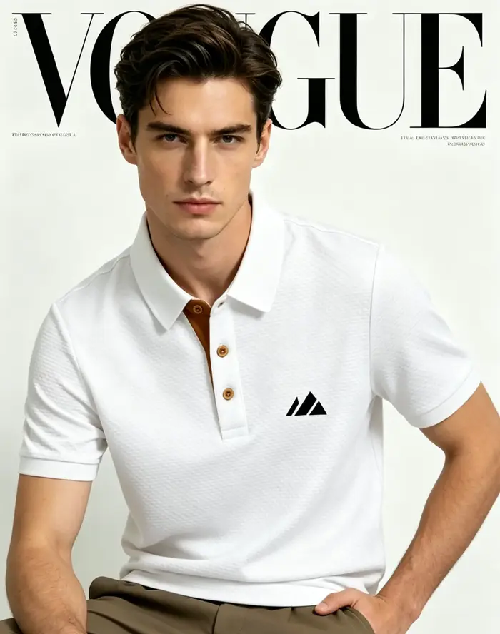 Polo jacquard pour homme avec logo en forme de montagne, tissu respirant à séchage rapide, décontrac