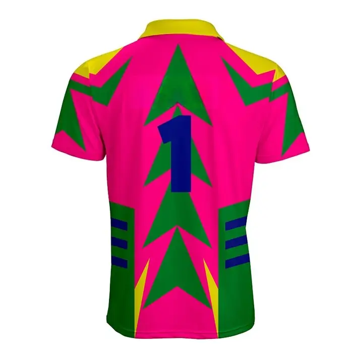 Polo rétro imprimé Mexique avec motifs géométriques contrastants