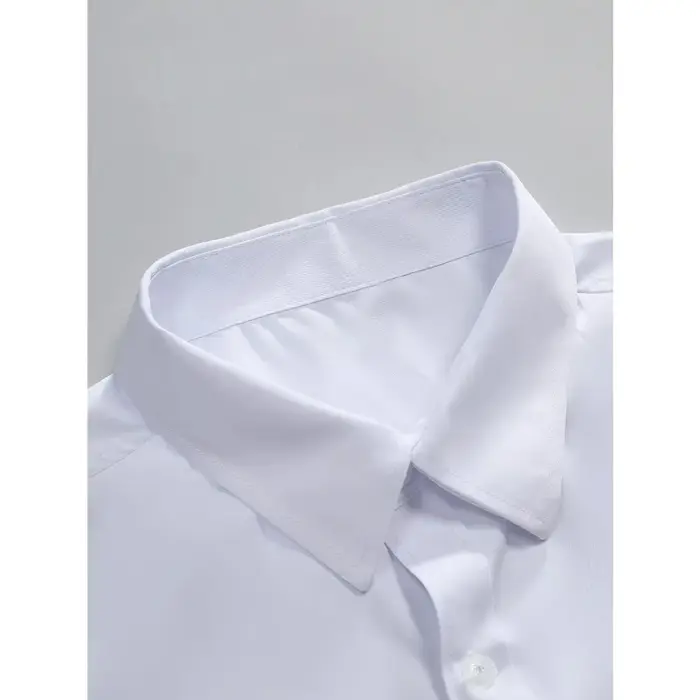 2025 chemise pour hommes flambant neuf couleur unie à manches longues intelligent décontracté quatre saisons élastique