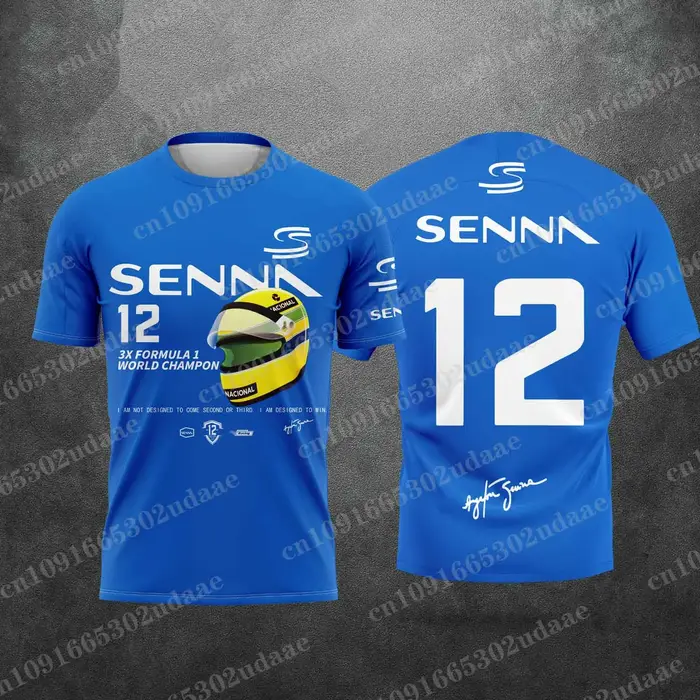 T-Shirt respirant pour hommes et enfants, passionné de sport automobile, Ayrton Senna, mode d'été co