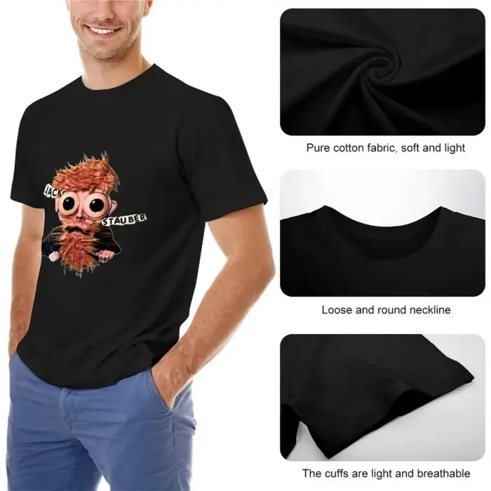 T-shirt Jack Stauber Merch pour hommes, chemisier en coton noir