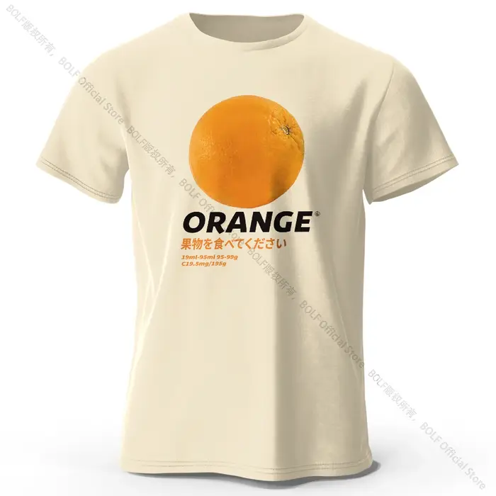 T-shirt imprimé fruits orange – Haut d'été frais et vibrant pour hommes et femmes, t-shirt en pur co