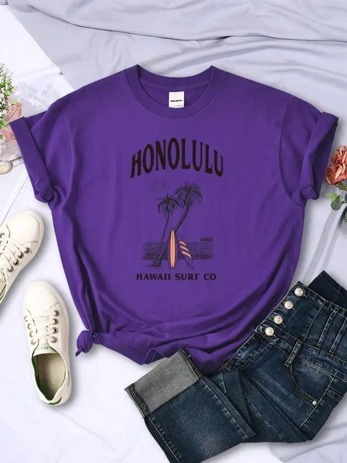 Honolulu-T-shirt manches courtes pour femme
