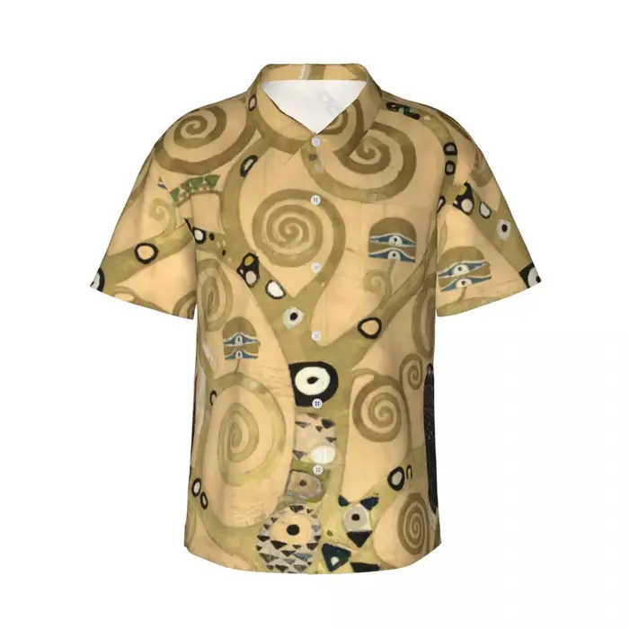 GustAbility Klimt Hawaii Chemise Homme, L'Arbre De Vie, Chemises Décontractées, Manches Courtes, Str