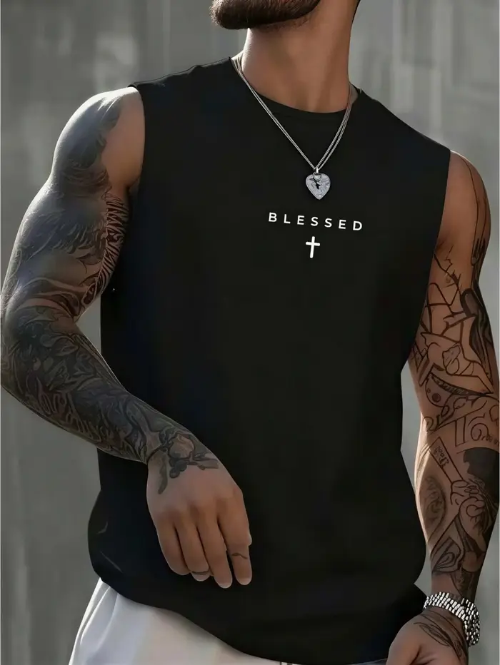 Débardeur Homme Été Style Américain Rétro Imprimé : Streetwear Hip-Hop, Coupe Ample, Col Rond, Sans 