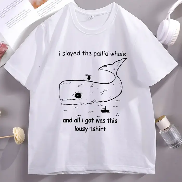 Limbus Company Whale T-shirt imprimé à manches courtes pour hommes et femmes