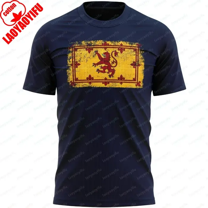 T-shirt drapeau du blason écossais pour hommes, tee-shirt badge Écosse, cadeaux de football pour la