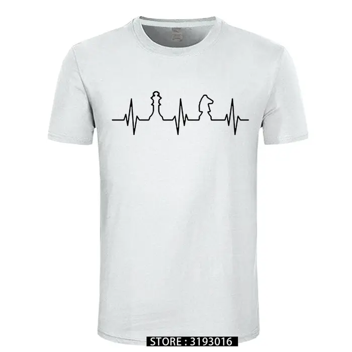Battement de coeur d'échecs t-shirt homme à manches courtes hommes Cool amour jouant des échecs T-shirts