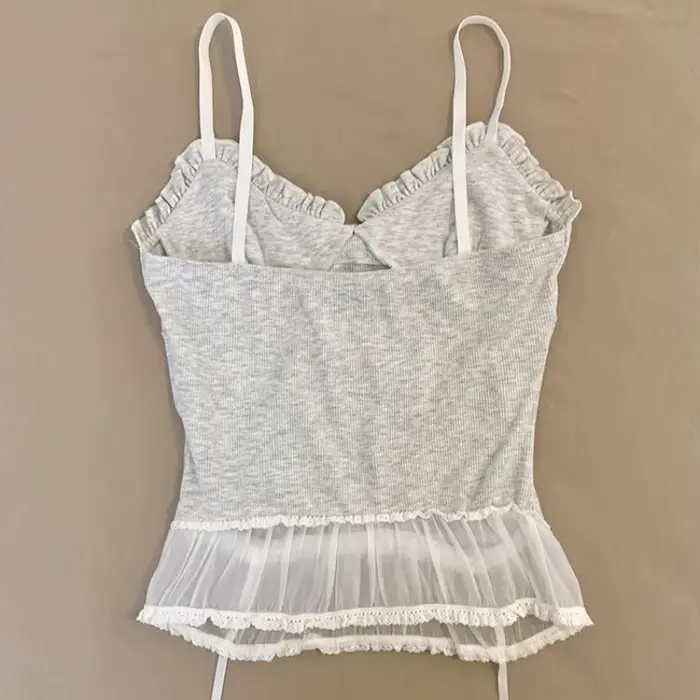 Kawaii débardeur femmes blanc dentelle Camisole Sexy Chic