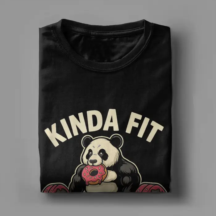 Hommes T-Shirts un peu ajustement Sorta gros amusant gymnase Panda haltérophilie Dunat décontracté coton t-shirt à