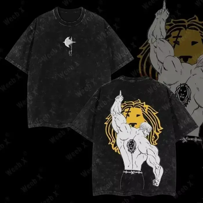 T-shirt imprimé double face Seven Deadly Sins Escanor Lion Sin