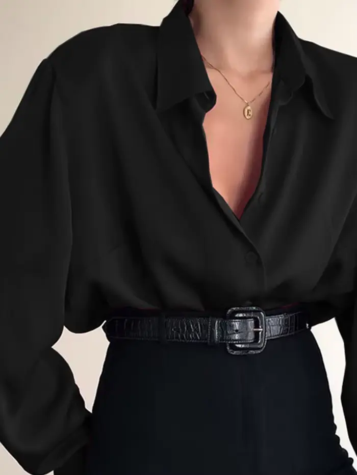 Chemises boutonnées à col rabattu pour femmes
