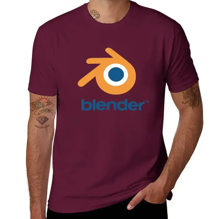 Blender T-shirt manches courtes homme, blouse noire unie
