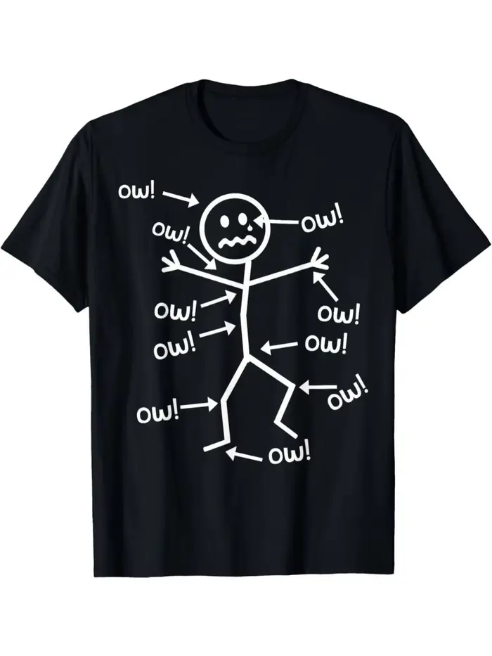 Ow Ow Ow T-Shirt drôle sensibilisation à la douleur chronique graphique imprimé femmes à manches cou