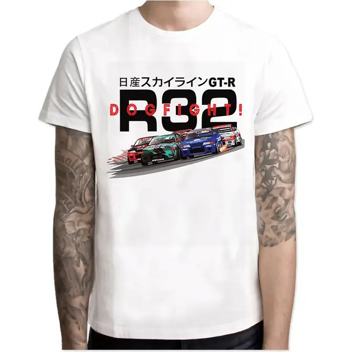 T-shirt Harajuku Cool Automotive Car Turbo pour hommes