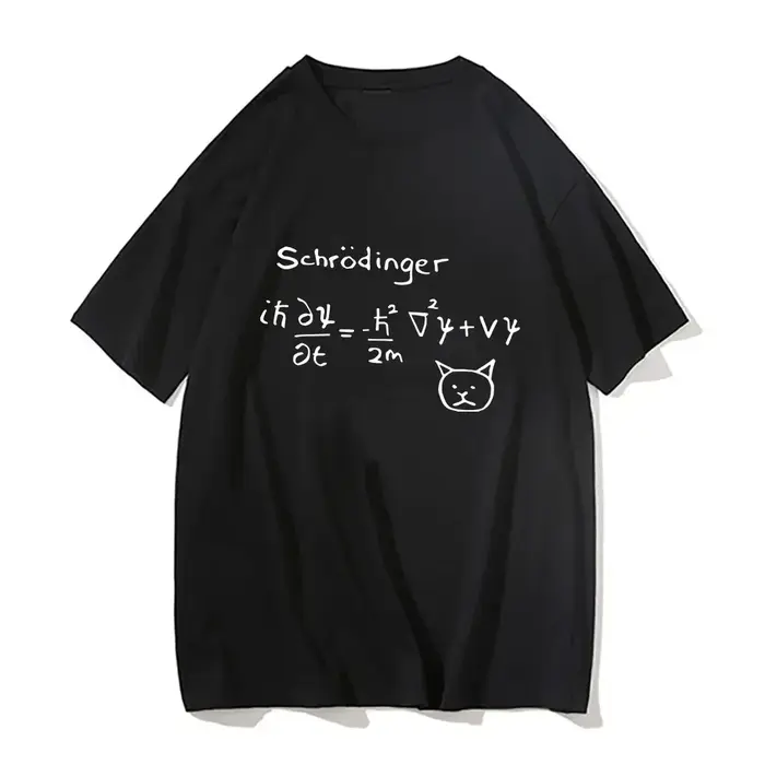Drôle Schrodinger's Cat Quantum Mechanics T-shirts mode Manga bande dessinée hommes formule beaux