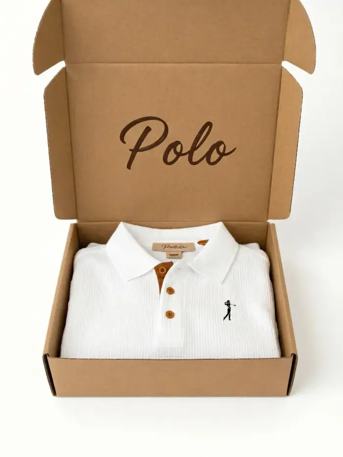 Polo classique pour homme - Tricot de qualité supérieure avec broderie golf