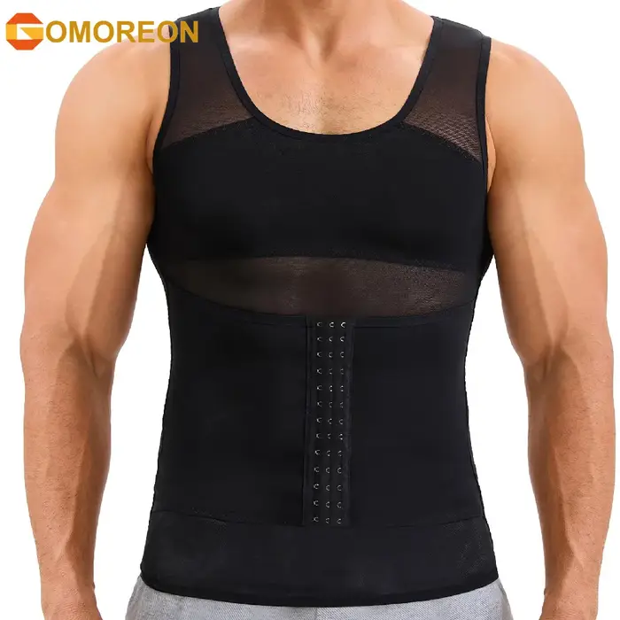 Débardeur Amincissant Sculptant pour Hommes, Gilet de Compression Ventre Plat à Boutons Réglables, G
