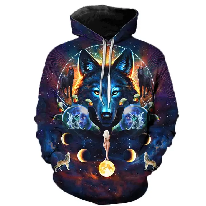3D loup sweat à capuche pour homme