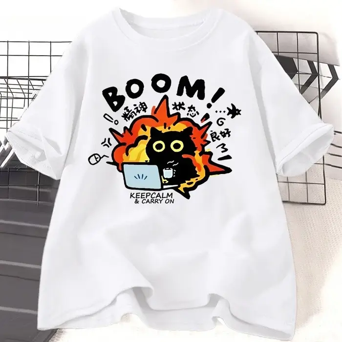 T-shirt Crazy Cat pour hommes et femmes