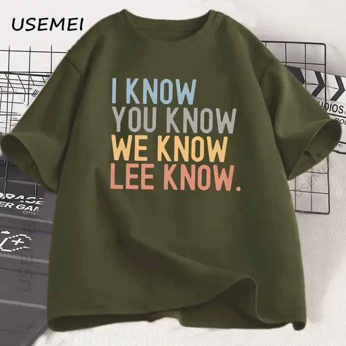 Je sais que vous savez Lee Know T-shirt hommes femmes imprimé à manches courtes coton T-shirt été co