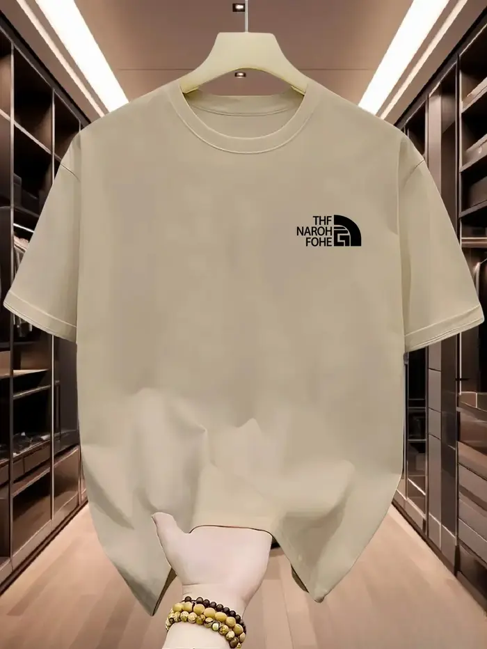 T-shirt uni pour homme en coton 100% pour l'été