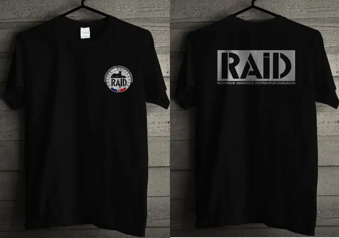 France Français Forces d'élite Spéciales Unité GIGN Raid BRI T-Shirt Manches Courtes Décontracté 100