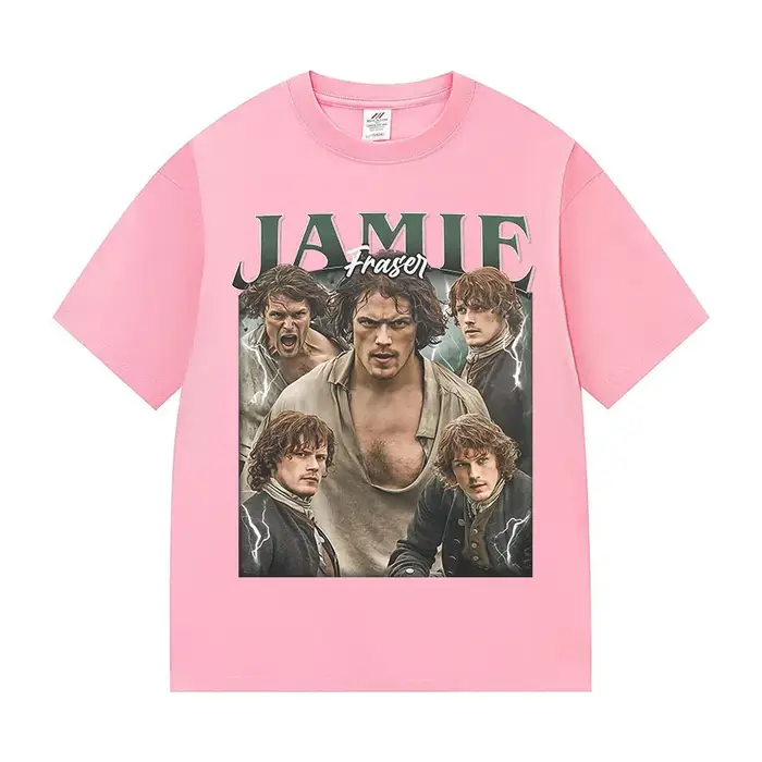 Série télévisée classique Jamie Fraser T-Shirts graphiques mode homme gothique surdimensionné T-shirt Vintage