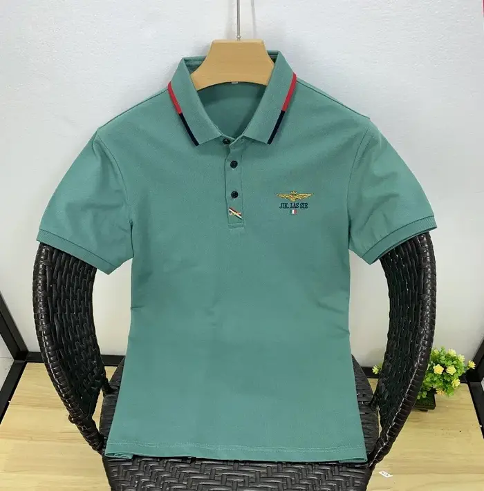 Polo en pur coton à manches courtes pour hommes