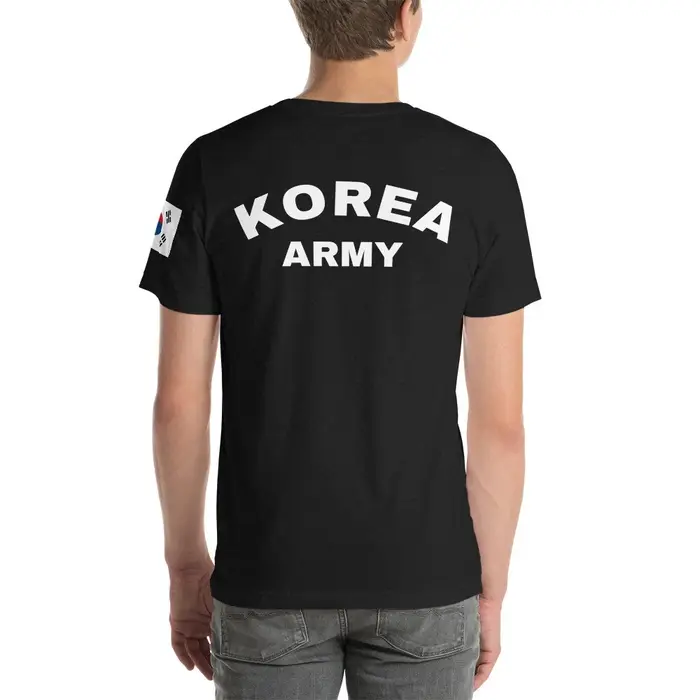 T-shirt Unisexe en Coton Respirant pour Hommes de l'Armée Coréenne R.O.K.A