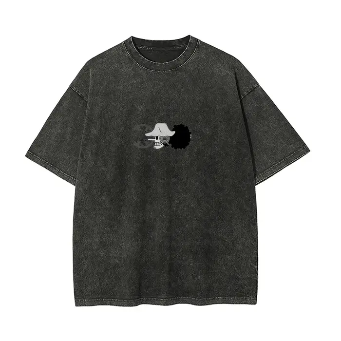 2026 une pièce Usopp Sniper King rétro lavé T-shirt chapeau de paille groupe Marksman vieux ample Anime rue à manches courtes hommes haut