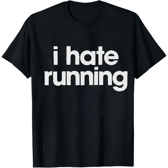 T-shirt graphique humoristique « I Hate Running » pour homme