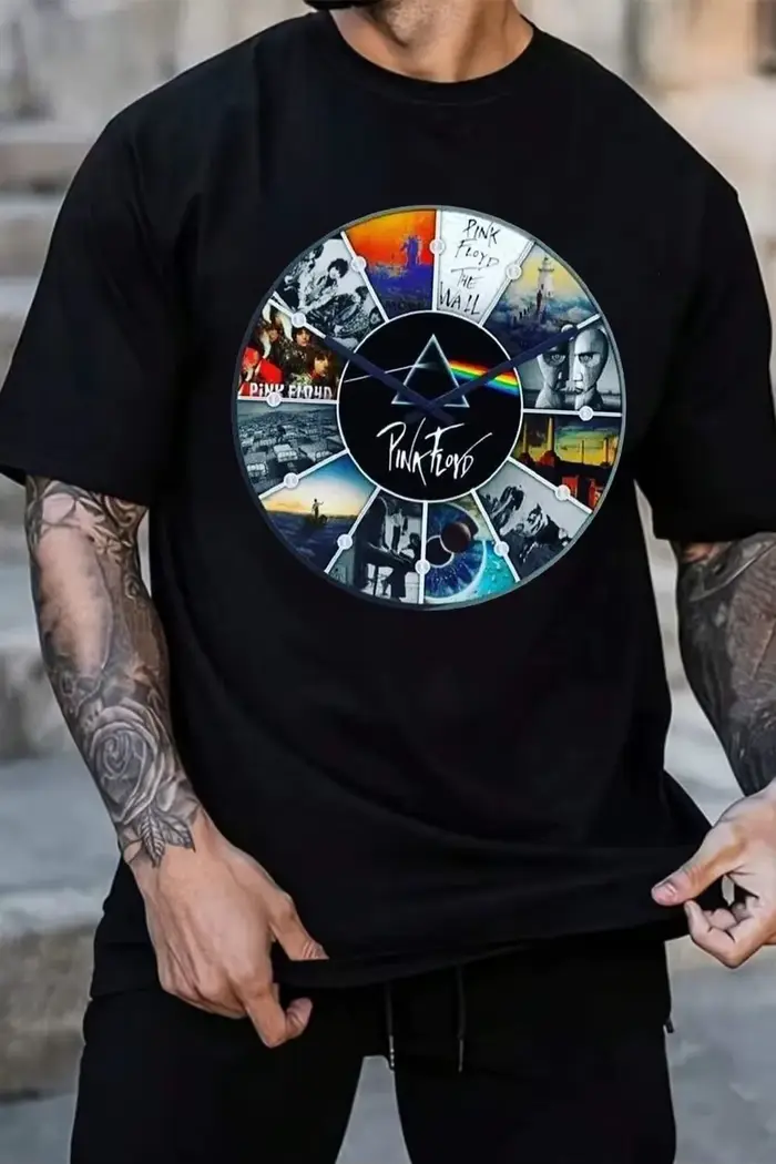 T-shirt en coton avec motif Pink Floyd