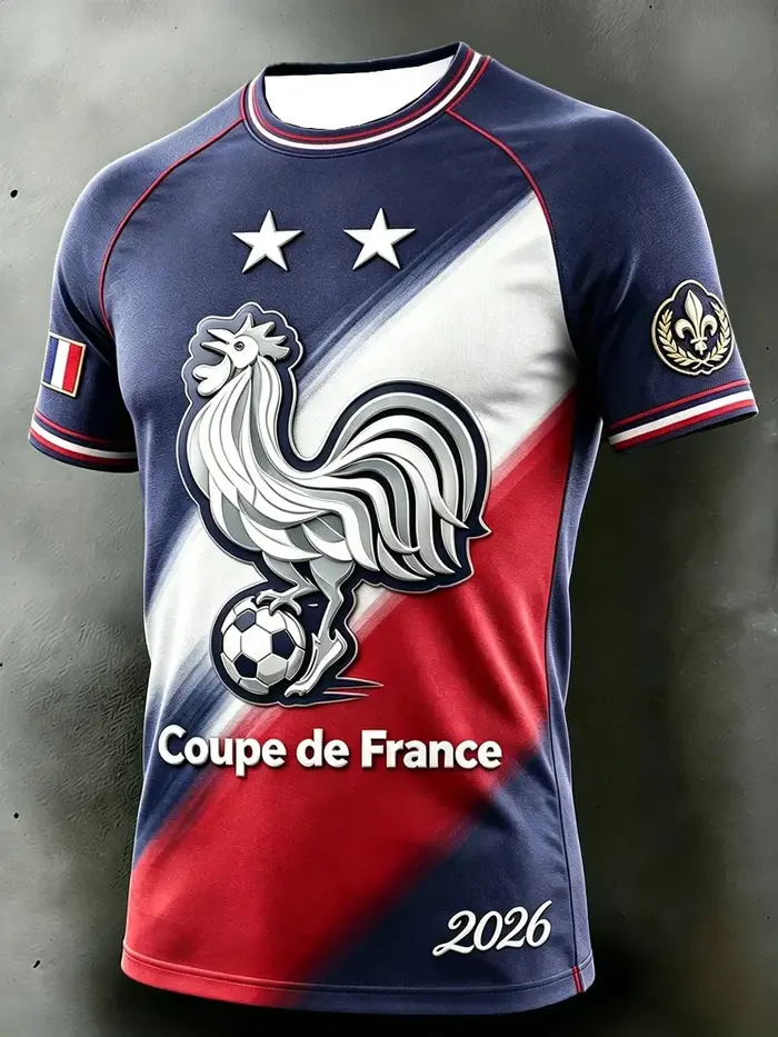 T-shirt de supporter de football France à manches courtes