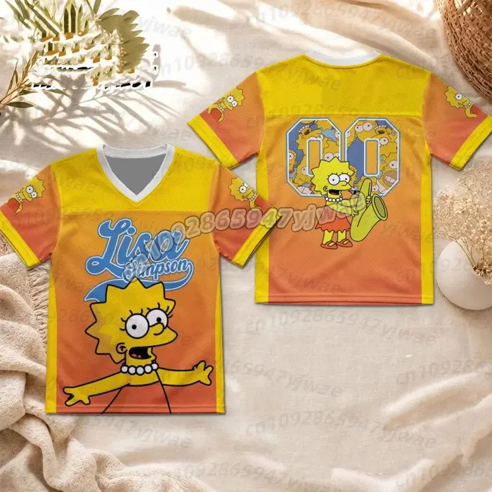 T-shirt à manches courtes pour filles et garçons, avec dessin animé Simpson, pour enfants, hommes, femmes, été 2026