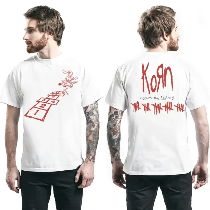 T-shirt en coton graphique Top Korn unisexe, manches courtes, marque de mode, tee-shirt de luxe déco