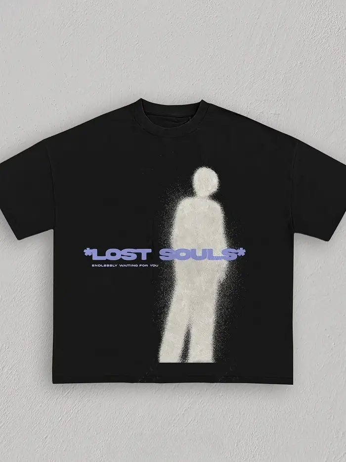 T-shirt vintage classique rétro LOST avec motif graphique de personnage gothique, pour femmes et hom