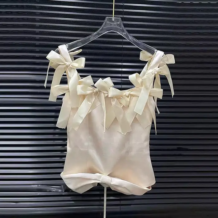 KUCLUT 2026 Nouvelle Collection Été – Débardeur sans Manches Style Vacances à la Plage avec Nœud pou